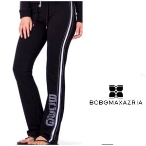 Vintage 90’s BCBG Maxazria VELVET Black Rhinestone Straight Leg Pants XL…